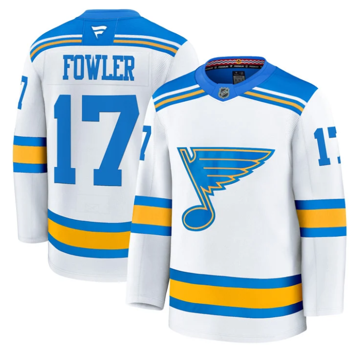 Men Cam Fowler Jersey #17 St. Louis Blues 2025-26 Premium Stitched White