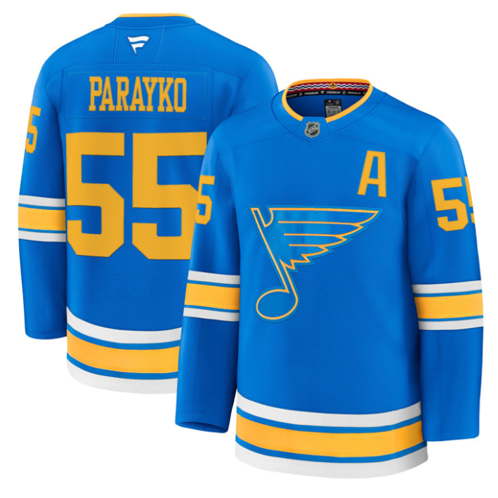 Men Colton Parayko Jersey #55 St. Louis Blues 2025-26 Premium Stitched Blue