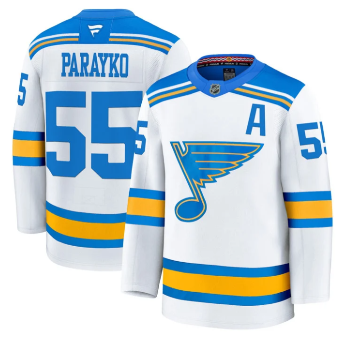 Men Colton Parayko Jersey #55 St. Louis Blues 2025-26 Premium Stitched White