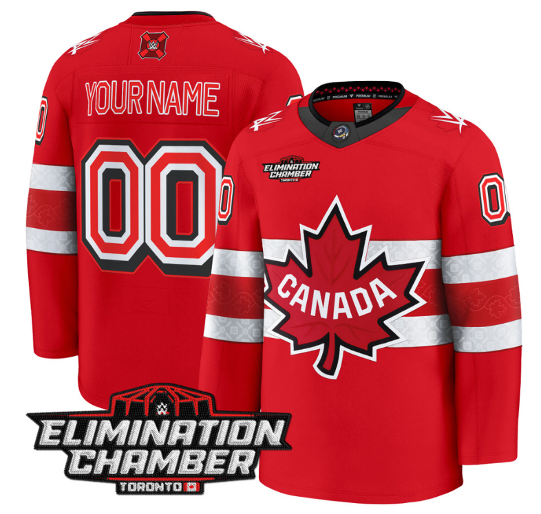 Men Custom Elimination Chamber Toronto Jersey 2025 Premium All Stitched Red
