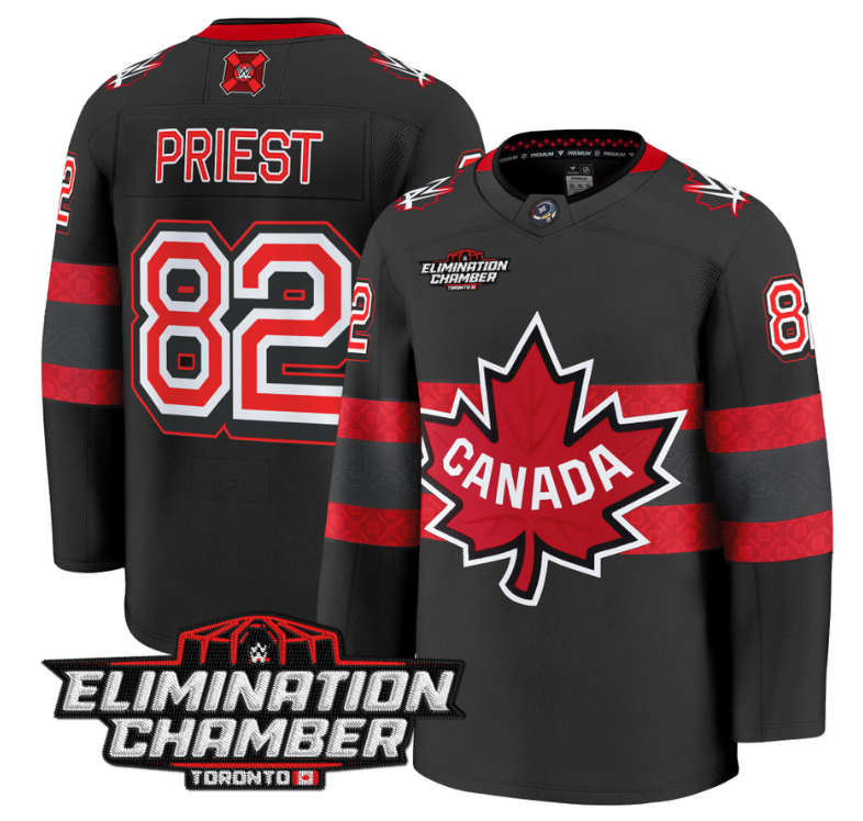 Men Damian Priest Jersey #82 Elimination Chamber Toronto 2025 Stitched Black