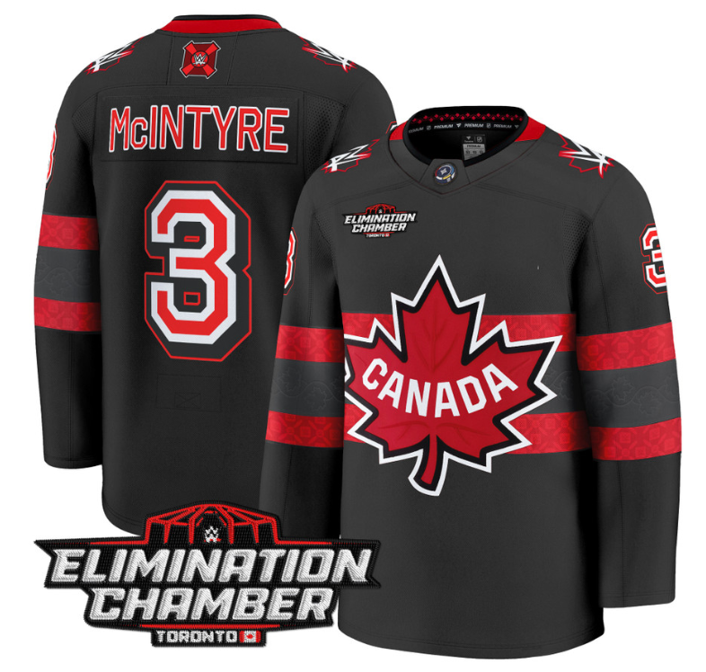 Men Drew McIntyre Jersey #3 Elimination Chamber Toronto 2025 Stitched Black