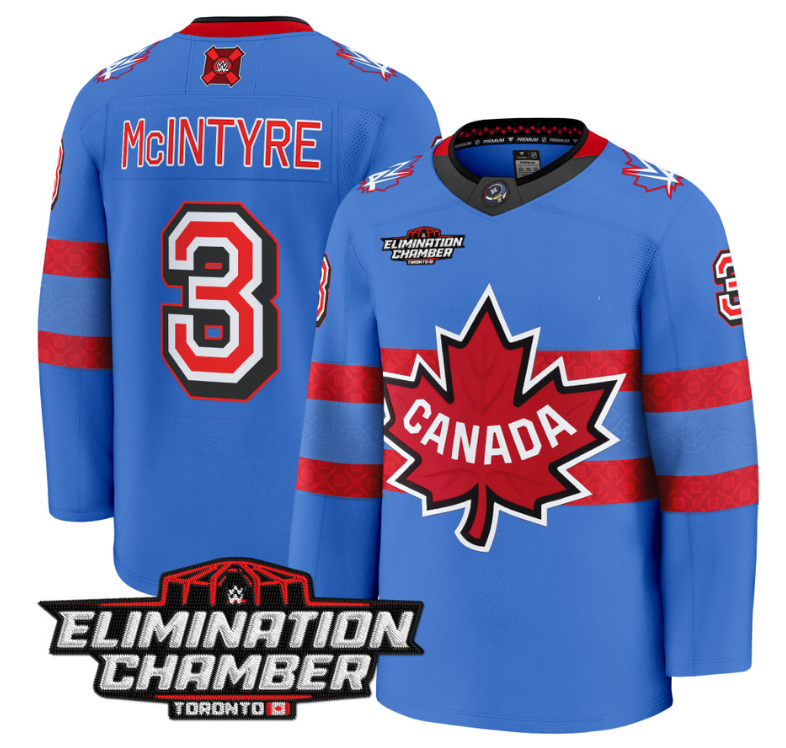 Men Drew McIntyre Jersey #3 Elimination Chamber Toronto 2025 Stitched Royal