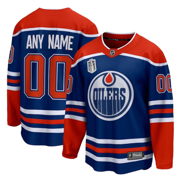 Men Edmonton Oilers 2024 Stanley Cup Final Home Breakaway Custom Name Jersey Royal