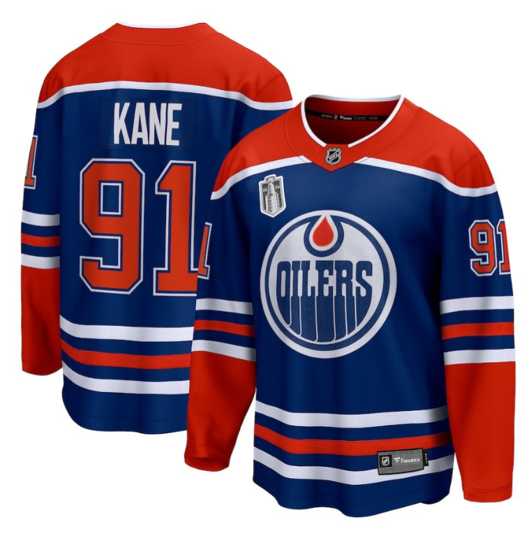 Men Evander Kane 91 Edmonton Oilers 2024 Stanley Cup Final Home Breakaway Player Jersey Royal