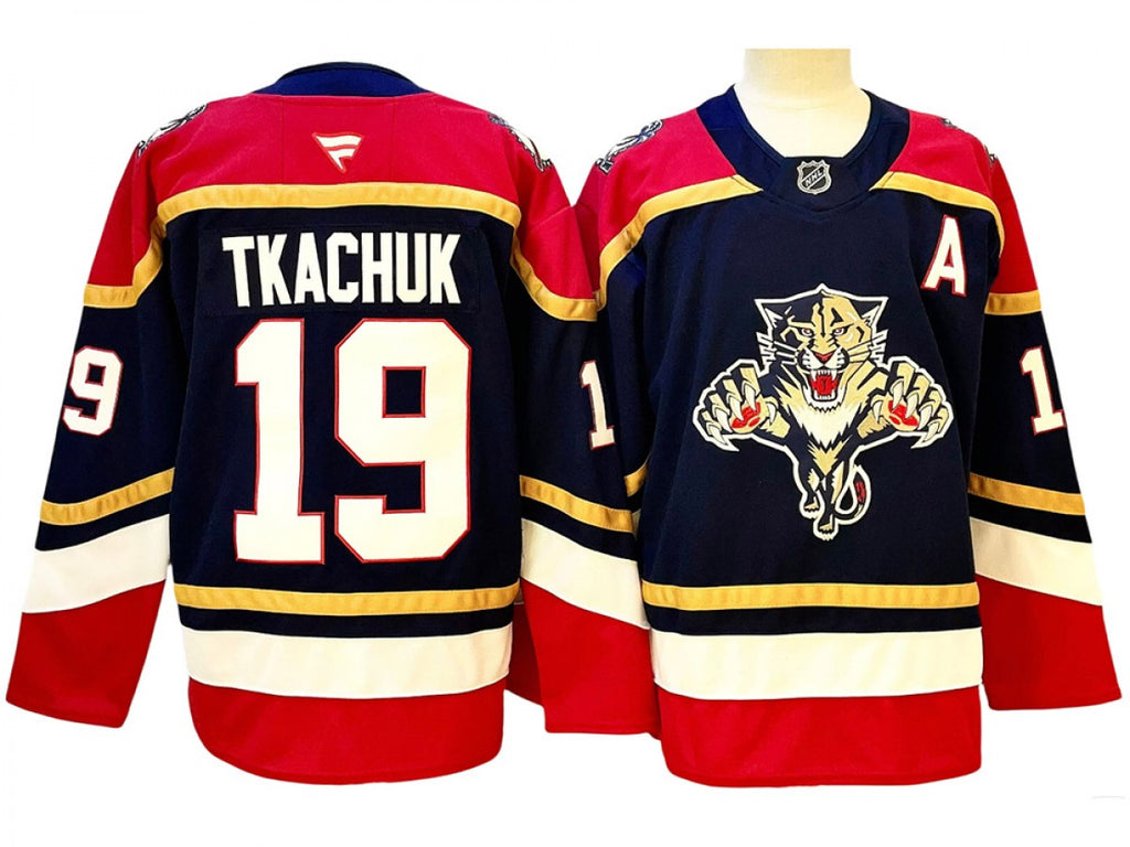 Men Florida Panthers #19 Matthew Tkachuk Navy Reverse Retro Jersey