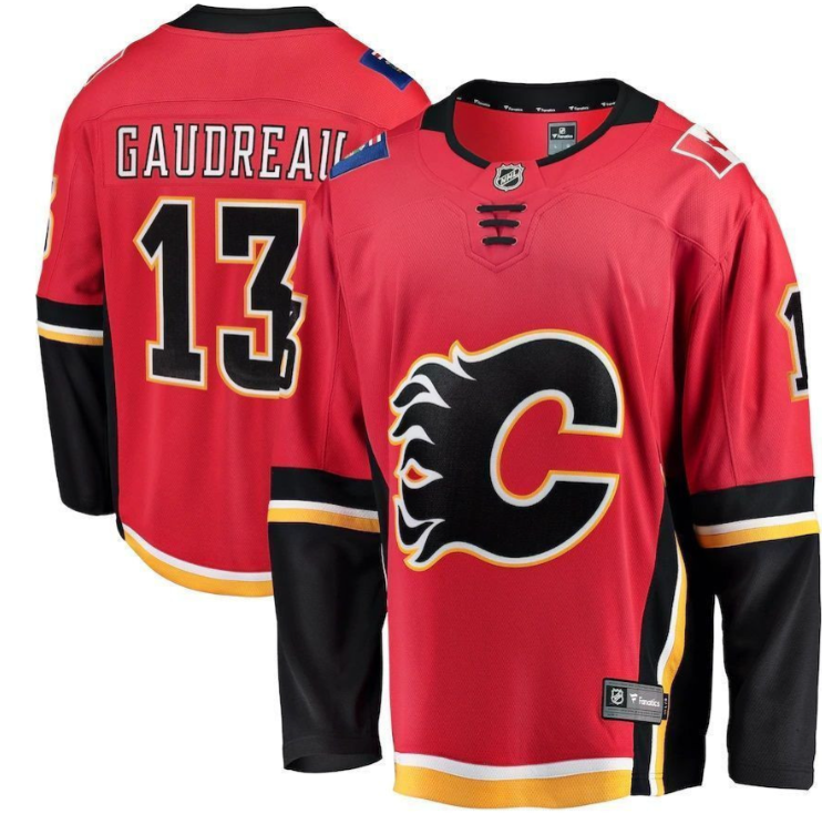 Men Johnny Gaudreau Calgary Flames Breakaway Player Jersey Red