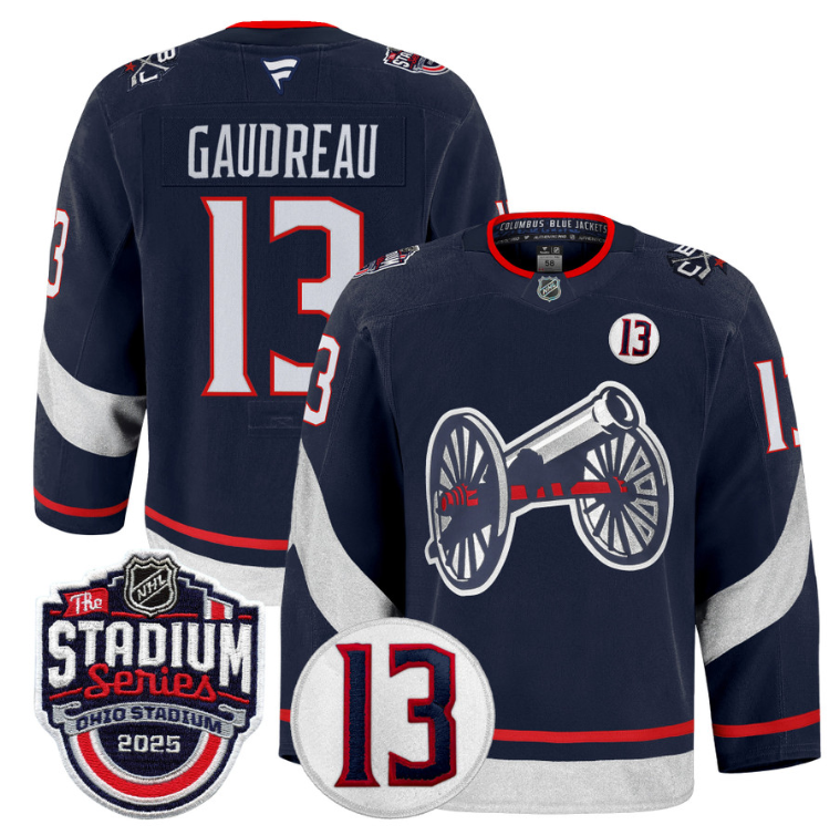 Men Johnny Gaudreau Jersey #13 Columbus Blue Jackets 2025 Stadium Series Navy