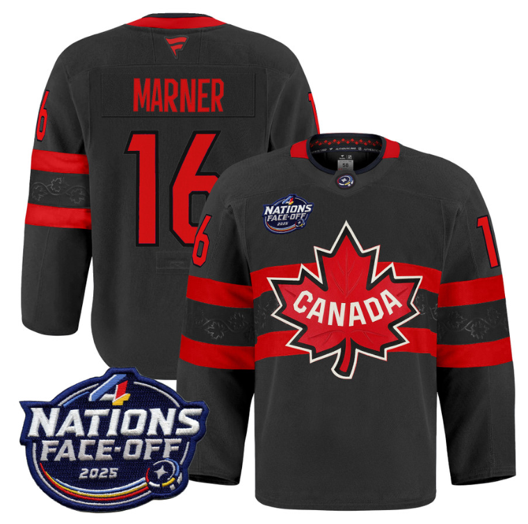 Men Mitch Marner Jersey #16 Canada 4 Nations Face-Off 2025 Pro Stitched Black