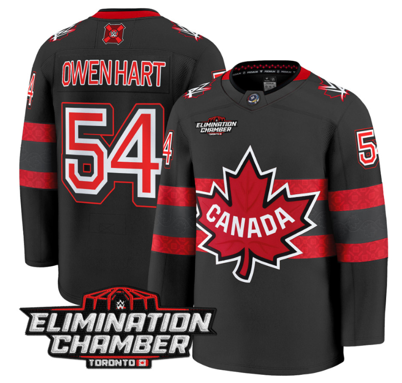 Men Owen Hart Jersey #54 Elimination Chamber Toronto 2025 Premium Stitched Black