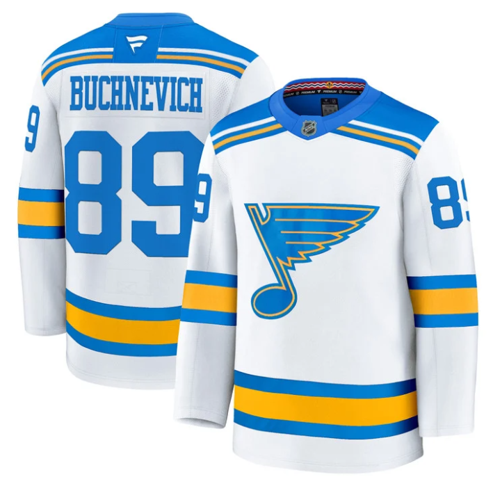 Men Pavel Buchnevich Jersey #89 St. Louis Blues 2025-26 Premium Stitched White