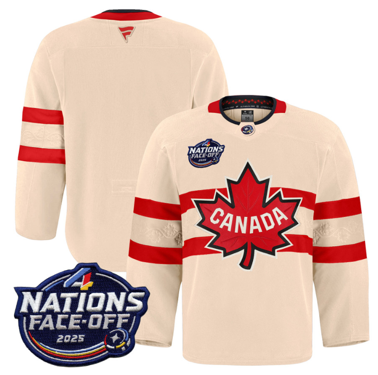 Men Team Jersey Canada 4 Nations Face-Off 2025 Pro Stitched Cream