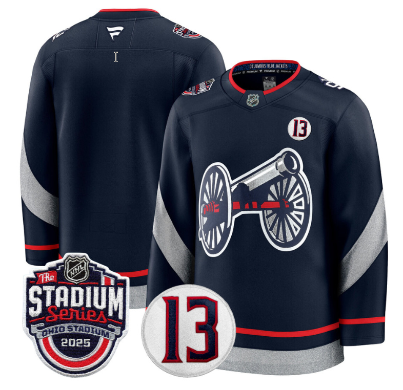 Men Team Jersey Columbus Blue Jackets 2025 Stadium Series Patch Stitched