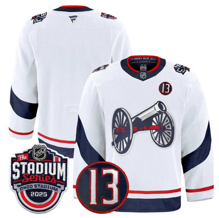 Men Team Jersey Columbus Blue Jackets 2025 Stadium Series #13 Johnny Patch White