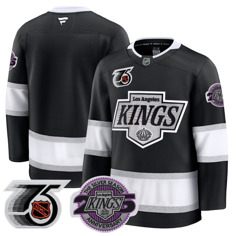 Men Team Jersey Los Angeles Kings 91-92 75th 25th Anniversary Stitched Black