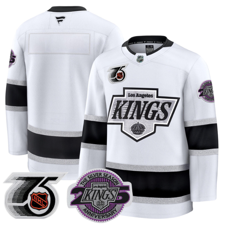Men Team Jersey Los Angeles Kings 91-92 75th 25th Anniversary Stitched White