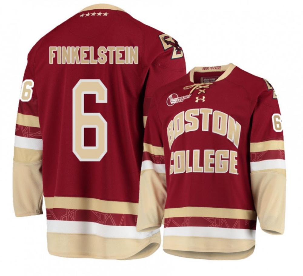 Men' Boston College Eagles #6 Ben Finkelstein Hockey All Stitched Maroon Jersey (Copy)