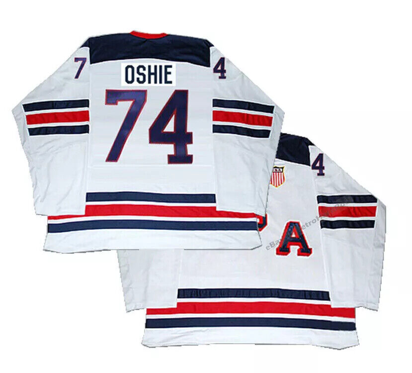 Men's 2016 US T.J. Oshie #74 Ice Hockey Jersey All Stitched White