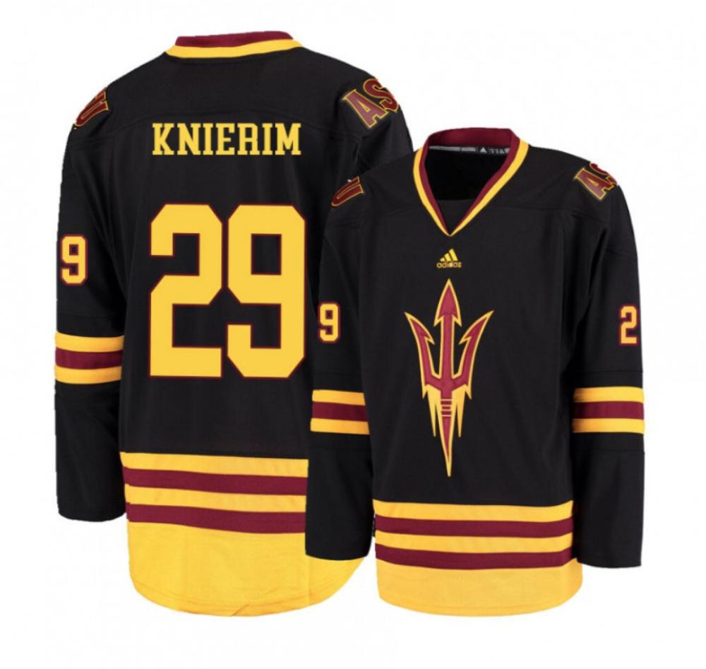 Men's Arizona State Sun Devils #29 William Knierim Hockey Stitched Black Jersey