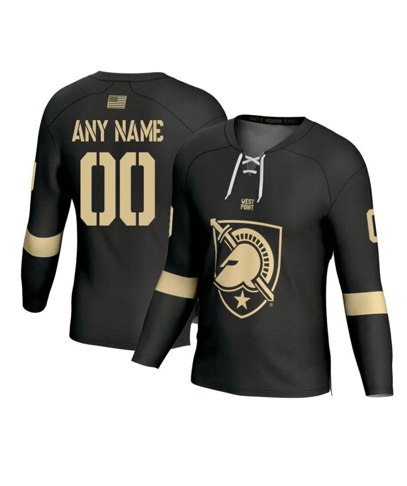 Men's Army Black Knights Custom Black Fashion Hockey Jersey