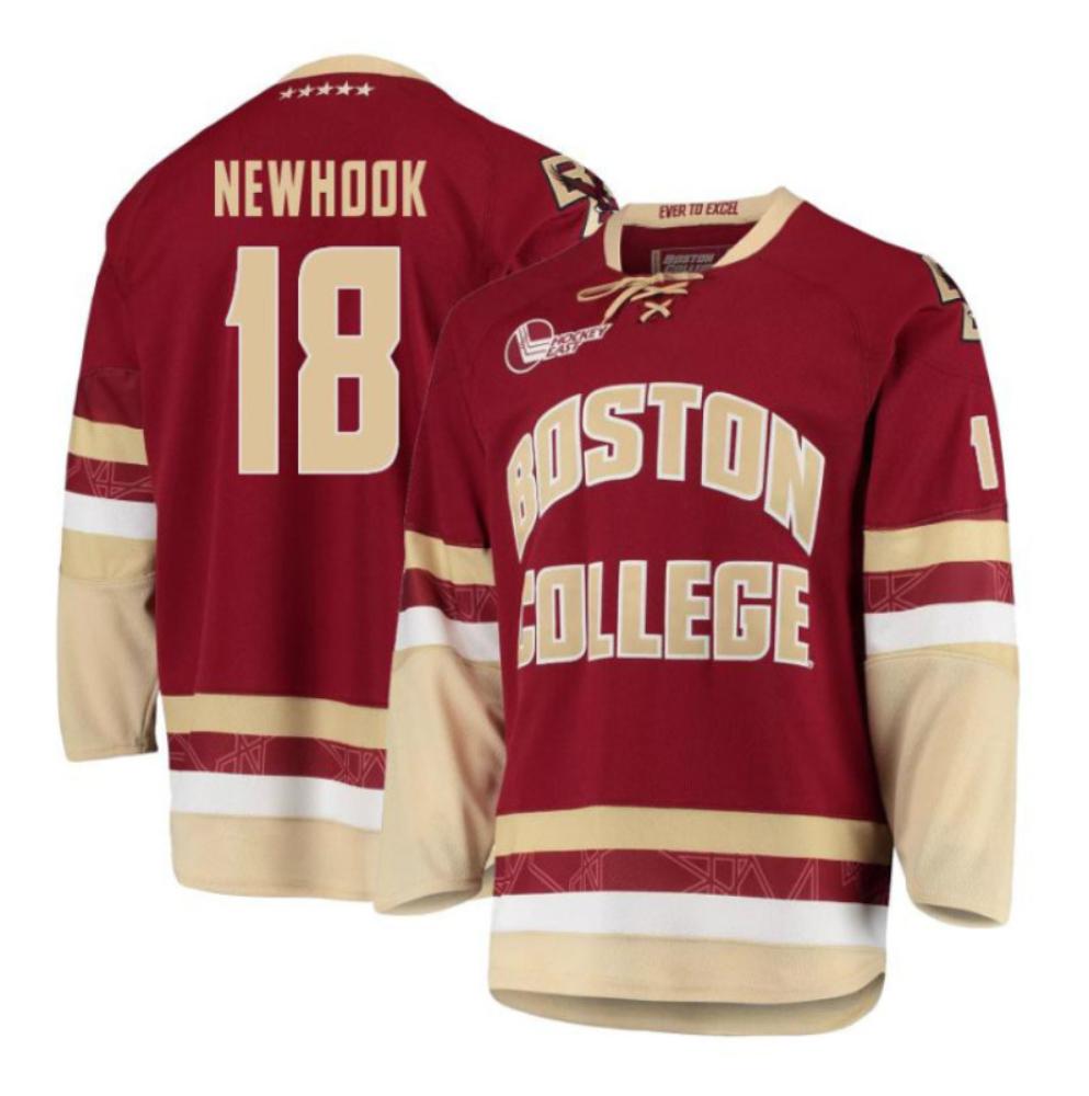 Men's Boston College Eagles Alex Newhook #18 Hockey Stitched Maroon Jersey