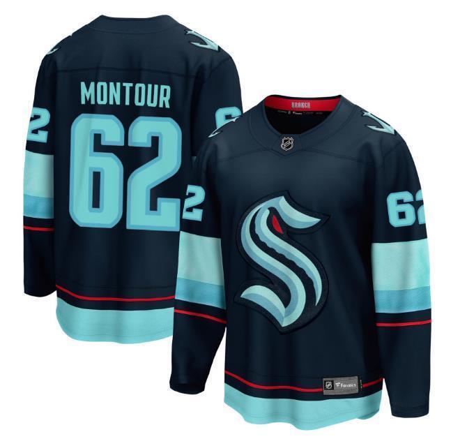 Men’s Brandon Montour Jersey #62 Seattle Kraken Navy All Stitched