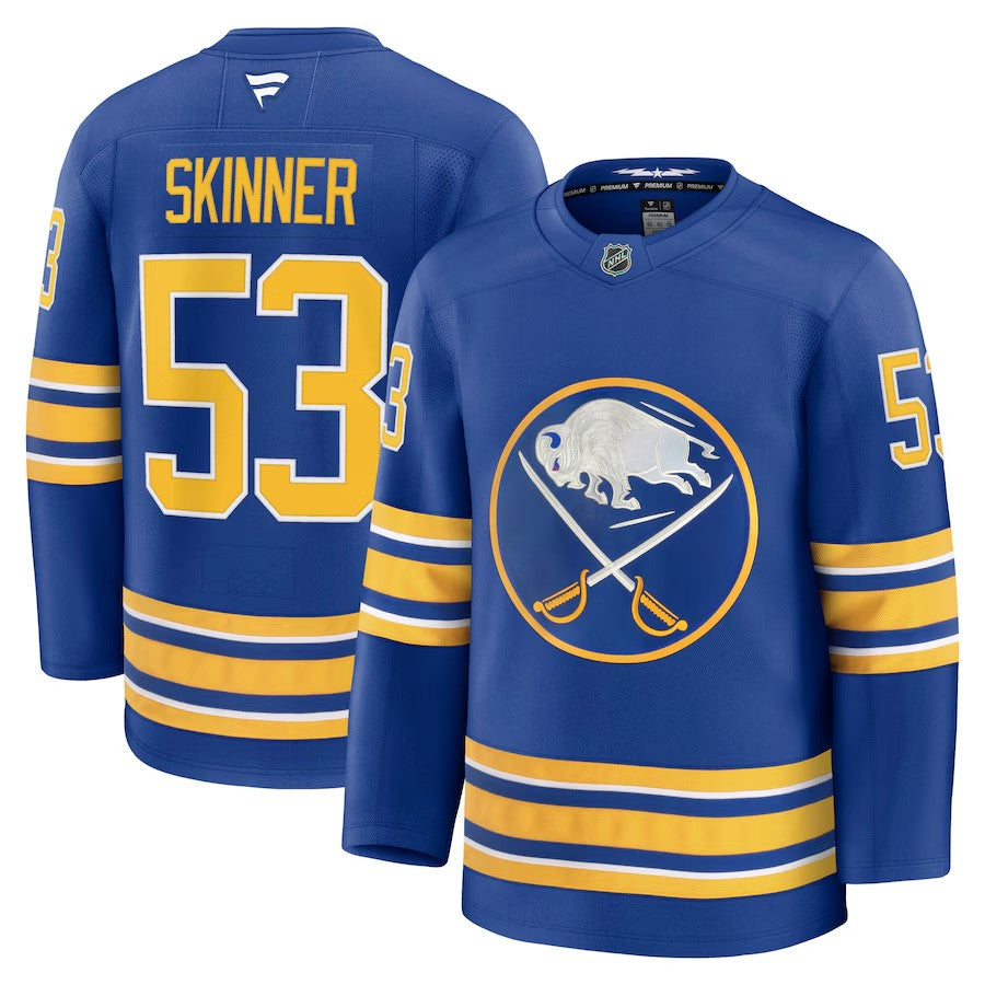 Men's Buffalo Sabres #53 Jeff Skinner Home Premium Jersey Stitched