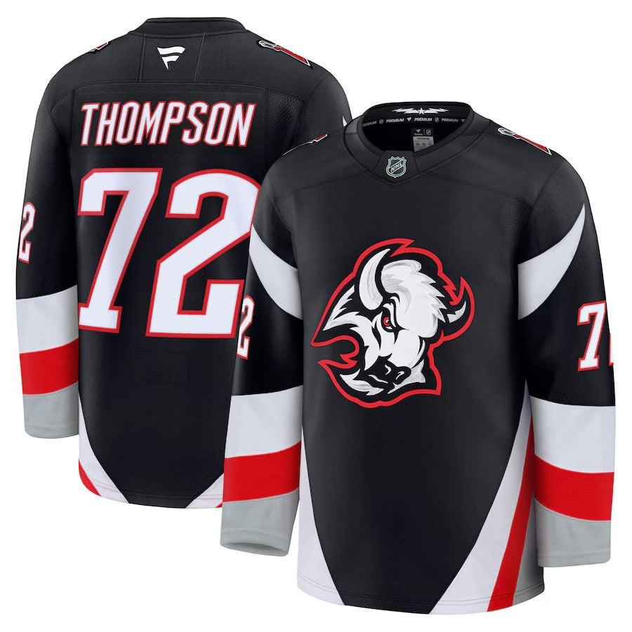 Men's Buffalo Sabres #72 Tage Thompson Alternate Premium Jersey Black