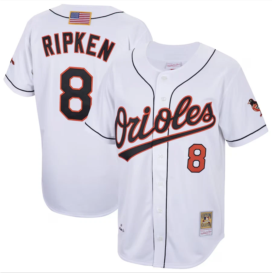 Men's Cal Ripken Jr. White Cooperstown Collection 2001 Player Stitched Jersey