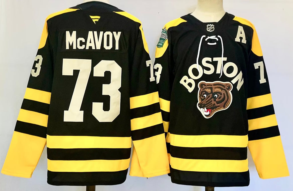 Men’s Charlie McAvoy Jersey #73 Boston Bruins 2023 Winter Classic Stitched