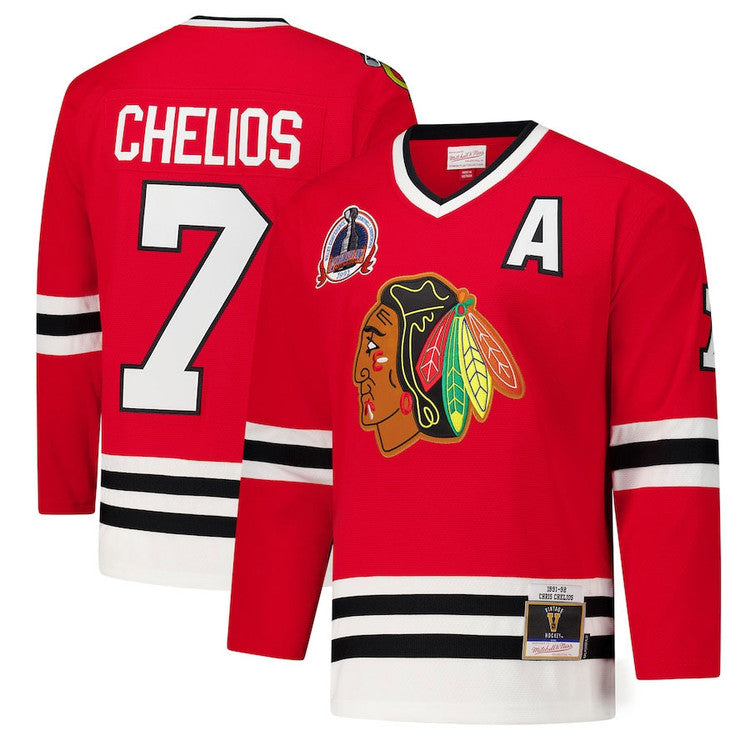 Men's Chicago Blackhawks #7 Chris Chelios 1991-92 Power Jersey
