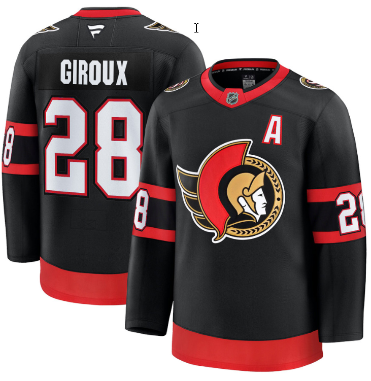 Men's Claude Giroux Jersey #28 Ottawa Senators 2025 Premium Home All Stitched