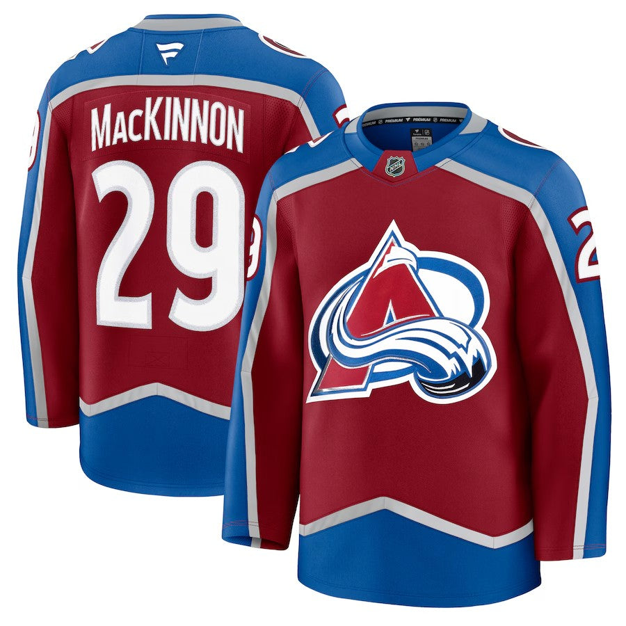 Men's Colorado Avalanche #29 Nathan MacKinnon Home Premium Jersey Burgundy