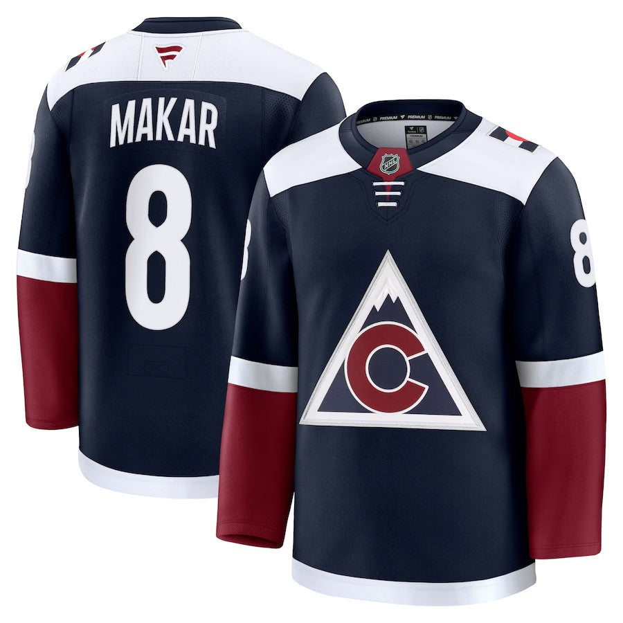 Men's Colorado Avalanche #8 Cale Makar Alternate Premium Jersey Navy