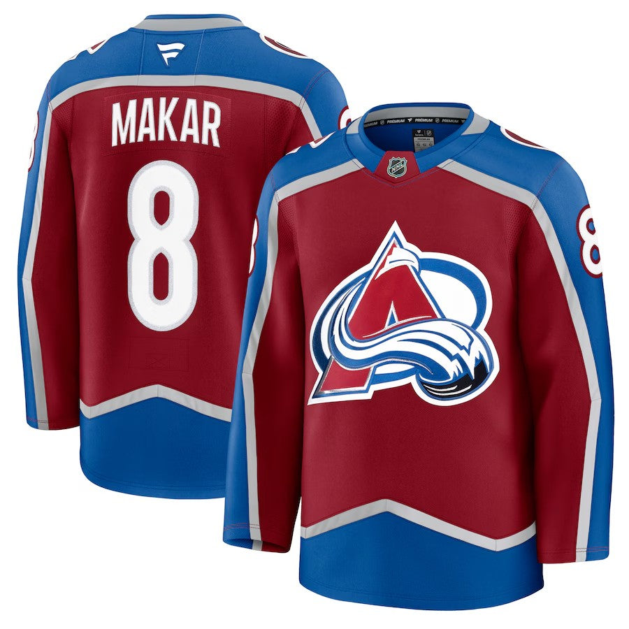 Men's Colorado Avalanche #8 Cale Makar Home Premium Jersey Burgundy