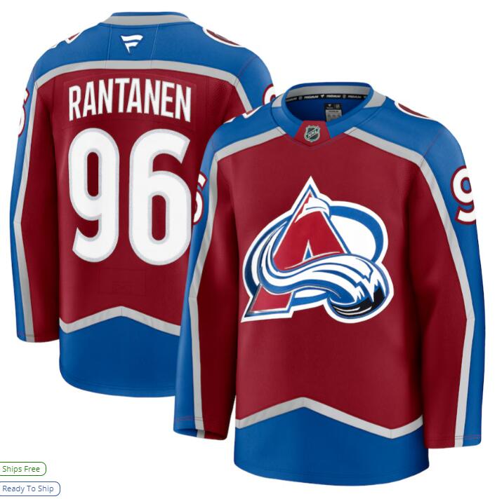Men's Colorado Avalanche #96 Mikko Rantanen Home Premium Jersey Burgundy