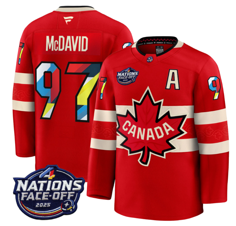 Men's Connor McDavid Jersey #97 Canada 4 Nations Face-Off 2025 V2 Stitched Red