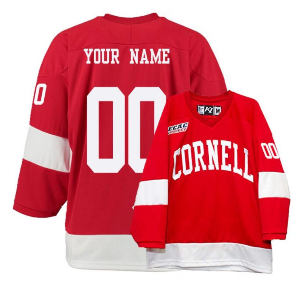 Men's Cornell Big Red Custom Jersey College Hockey All Stitched Red