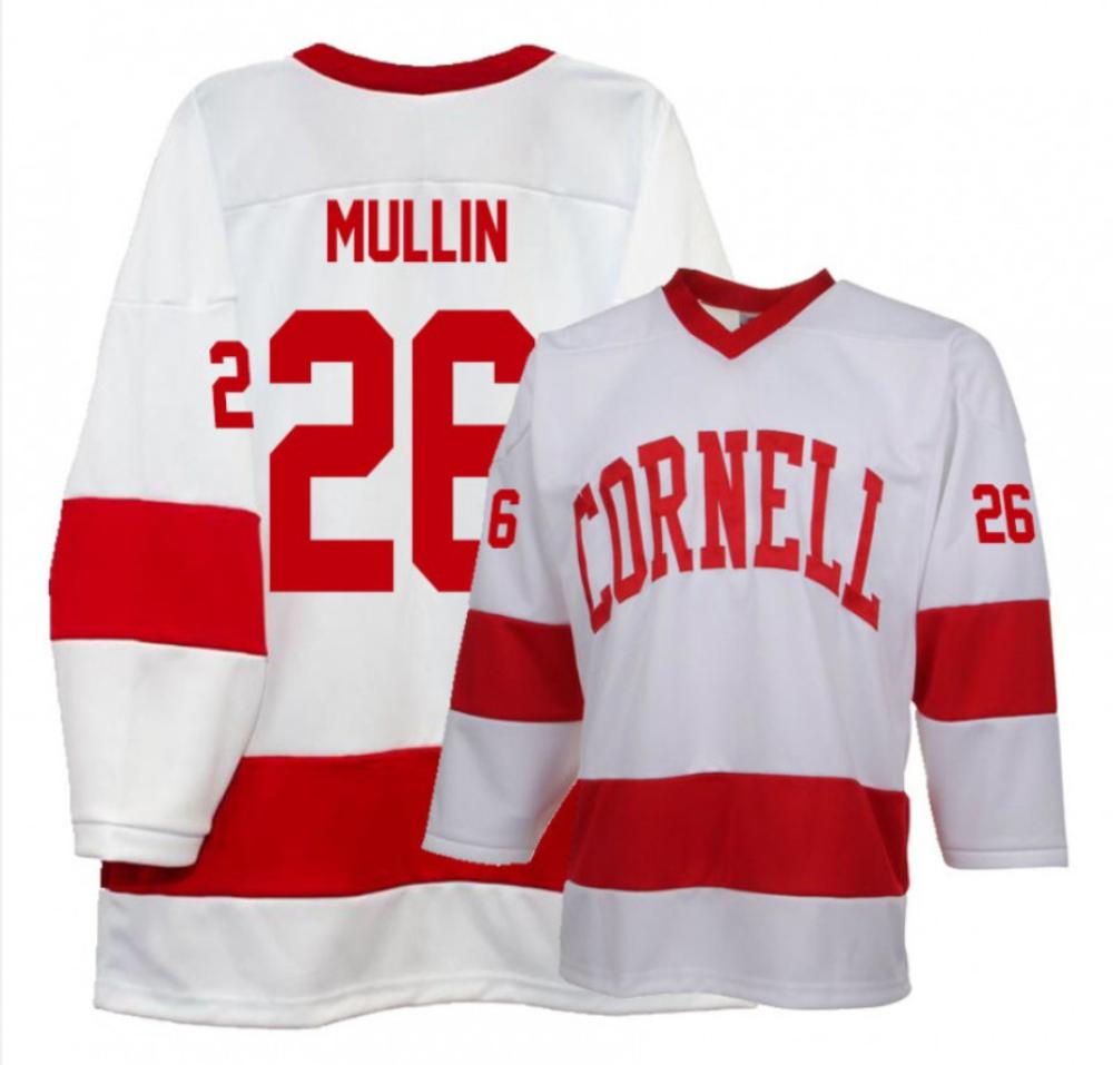 Men's Cornell Big Red #26 Tristan Mullin College Hockey Stitched White Jersey