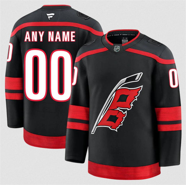 Men's Custom Carolina Hurricanes Jersey Name, Number 2025 Home Black