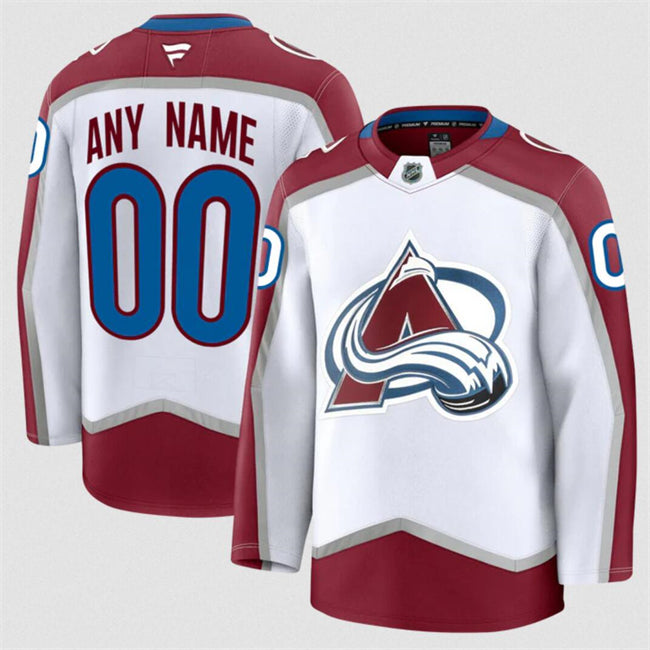 Men's Custom Colorado Avalanche Jersey Name, Number 2025 White Away