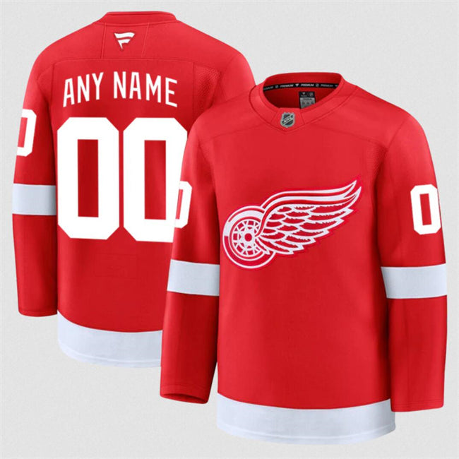 Men's Custom Detroit Red Wings Jersey Name, Number 2025 Home Red Stitched