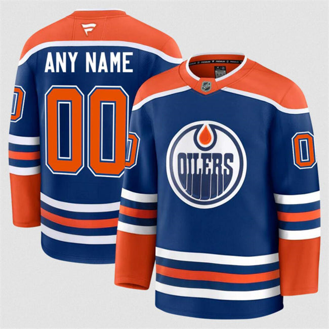 Men's Custom Edmonton Oilers Jersey Name, Number 2025 Home Royal Stitched