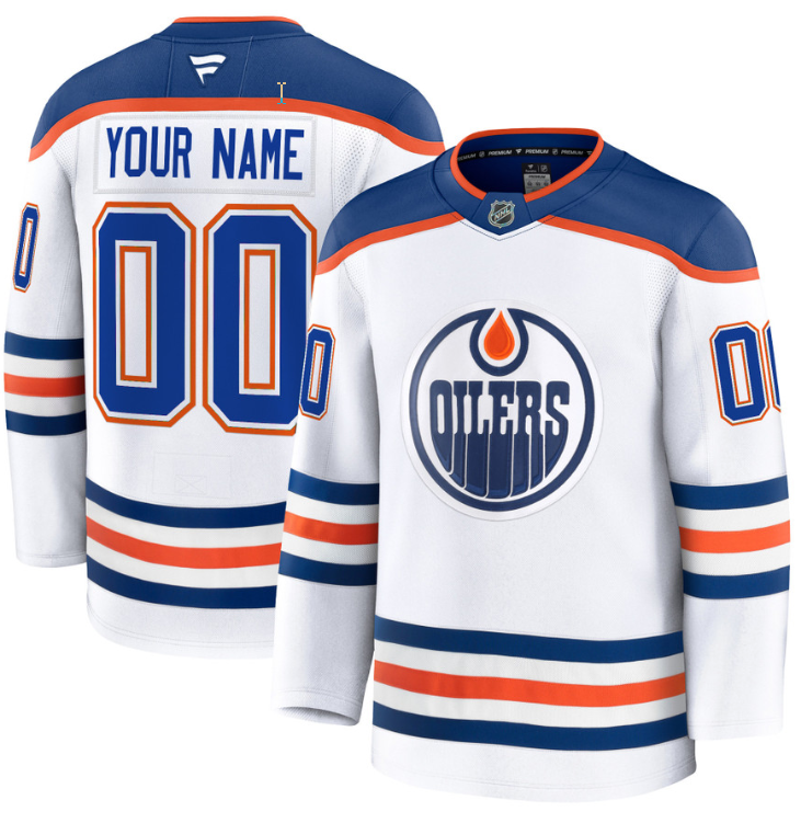 Men's Custom Edmonton Oilers Jersey Name, Number 2025 Premium Away All Stitched