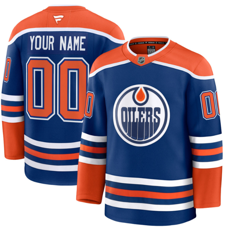 Men's Custom Edmonton Oilers Jersey Name, Number 2025 Premium Home All Stitched
