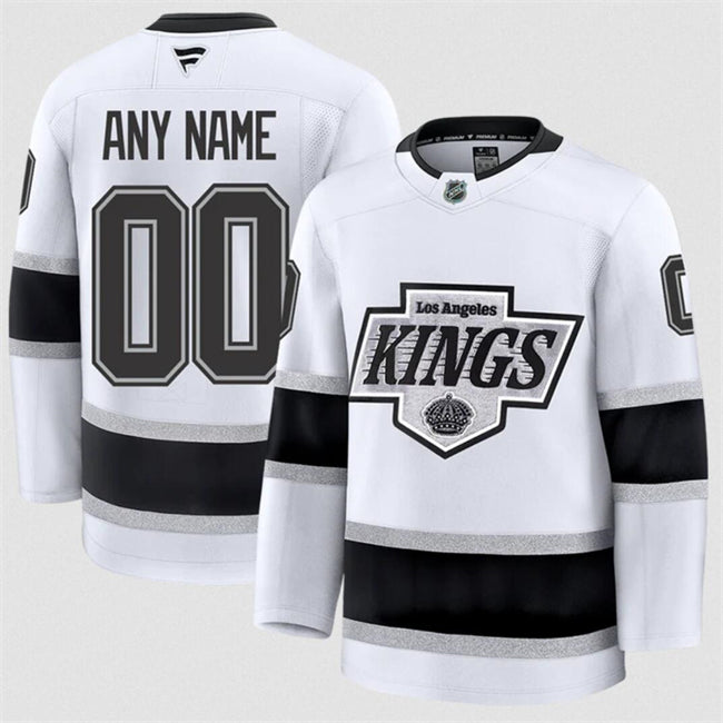 Men's Custom Los Angeles Kings Jersey Name, Number 2025 Away White