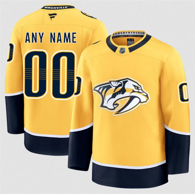 Men's Custom Nashville Predators Jersey Name, Number 2025 Home Gold