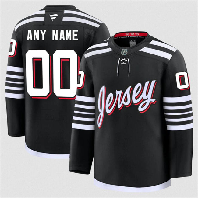 Men's Custom New Jersey Devils Jersey Name, Number 2025 Alternate Black