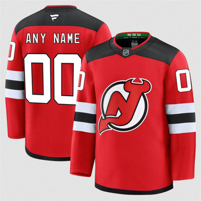 Men's Custom New Jersey Devils Jersey Name, Number 2025 Home Red