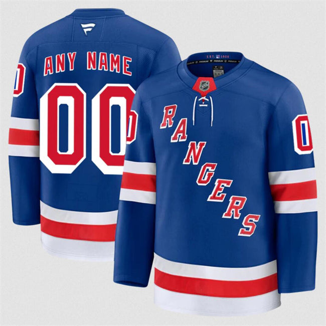 Men's Custom New York Rangers Jersey Name, Number 2025 Home Royal